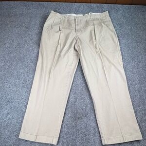 Vintage Y2K Eddie Bauer Pants Mens 48 Beige Pleated Classic Americana‎ Preppy